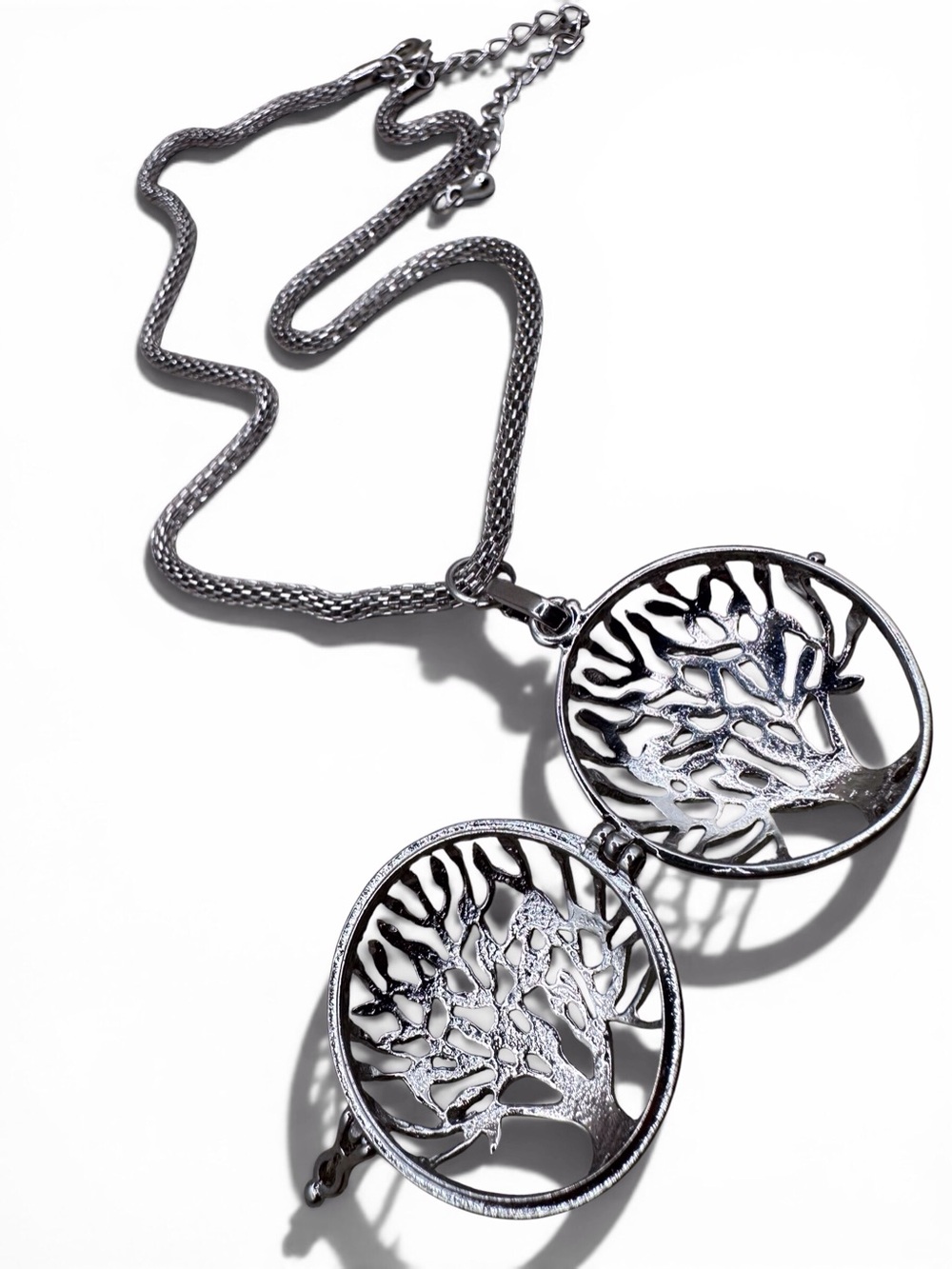 Silver Tree of Life Locket Necklace - Women Jewelry - Picture 8 of 9